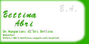 bettina abri business card